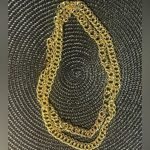 Vintage gold plate thick chain 38” necklace.